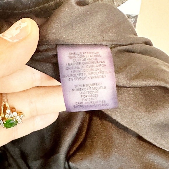 Alice + Olivia Women size Small Cow Leather Moto Zip Jacket - Picture 5 of 8